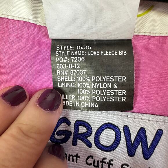 Obermeyer Love Fleece Pink Ski Bib Girls Size 6 - Picture 3 of 11